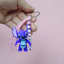 Brand House Çok Renkli 3D Stitch 3 Flexi Anahtarlık Charm Sevimli Karakter Çanta Süsü Hediyelik