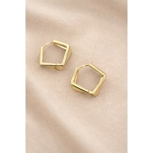 Xuping Köşeli Halka Küpe 14K Gold Renginde Hipoalerjenik Kararmaz