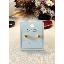 Bilge Takı Vip Gümüş ve Altın Rengi Çelik Top Küpe Günlük Kullanıma Uygun