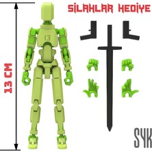 SYK Design Robot 13 Dummy Fıstık Yeşil Yeşil Tüm Eklemleri Hareketli Aksiyon Figürü Oyuncak