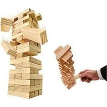 Byanes Ahşap Denge Oyunu Jenga Beceri Geliştirici Zeka Oyunu Doğal Ahşap