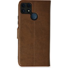 Mey Ithalat®  Realme C25 Kılıf Trend S Plus Kapaklı Kılıf - Taba