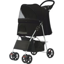 Cosmotex Eurodog Katlanabilir Köpek Arabası Siyah 80,5X40,5X101