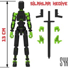 SYK Design Robot 13 Dummy Siyah Yeşil Tüm Eklemleri Hareketli Aksiyon Figürü
