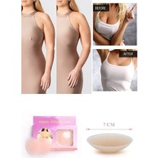 Byanes Silikon Kadın Göğüs Ucu Gizleyen Kapatıcı Slikon Ped - Nipple Pad Çapı: 7cm Ten Meme Ucu Kapatıcı