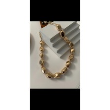 Vip Gold Dokulu Taş Tasarım Modern Kolye