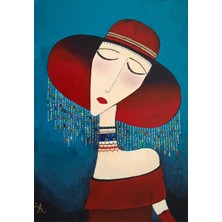 Galeri Mavi Marinna Vias – Özgün El Yapımı Akrilik Tablo 35X50 cm Gold Çerçeveli