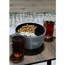 Nesli Dekor Akıllı Bölmeli Çerezlik - Kabuk ve Atık Bölmeli Pratik Sunum Kasesi - Mermer Siyah