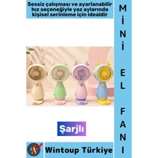 Wintoup #vantilatör Mini Gündelik Çanta Boy Seyahat Tipi Kompakt Taşınabilir Hafif Sessiz Çalışma Ev Ofis Yaz Serinleme Şık Detaylı Şarjlı El Fanı Vantilatör
