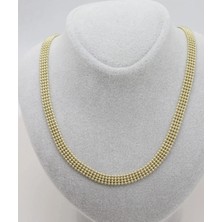 Vip Gold Şık Örme Model Kararmaz Zincir Kolye 60 cm