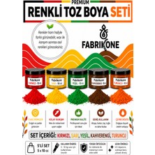 Fabrikone Toz Mum Boyası Seti 10 cc 5'li – Soya & Parafin Wax Için – Kırmızı, Sarı, Yeşil, Kahverengi, Turuncu BKFAB5KSRYKHT10G