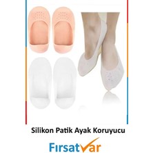 Byanes Ayak Kuruma Önleyici Silikon Patik Çorap Ten Rengi 1 Çift - Topuk Çatlak Soyulma Önleyici