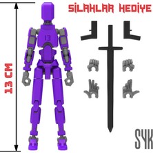 SYK Design Robot 13 Dummy Mor Gri Tüm Eklemleri Hareketli Aksiyon Figürü Oyuncak