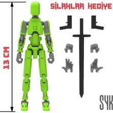 SYK Design Robot 13 Dummy Yeşil Gri Tüm Eklemleri Hareketli Aksiyon Figürü Oyuncak