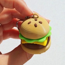 Brand House Çok Renkli 3D Hamburger Anahtarlık Charm Fast Food Çanta Süsü Bag Charm Hediyelik