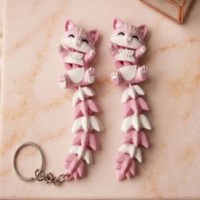 Brand House Çok Renkli 3D Baby Kedi V1 Flexi Anahtarlık Charm Sevimli Çanta Süsü Hediyelik