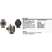 Dodo Alternatör 12V 150A Ford Transıt V347/FIAT Ducato/peugeot Boxer 07- Bosch Tipi (1 Ad )
