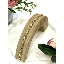 Zirkon Taşlı Vip Infinity Çelik Bileklik (GOLD14K/17/19CM)