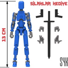 SYK Design Robot 13 Dummy Mavi Gri Tüm Eklemleri Hareketli Aksiyon Figürü Oyuncak
