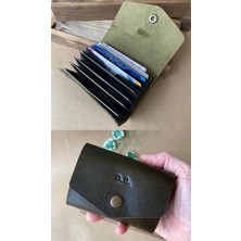 Alesta Leather Atelier (Isim Yazıyoruz) Akordeon Kartlık - Hakiki Deri El Yapımı