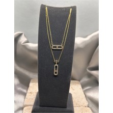 Vip Gold 2’li Messika Model Şık Kararmaz Kolye