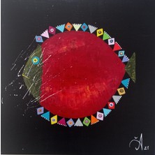 Galeri Mavi “calm Fish” Özgün Akrilik Tablo | 40X40 cm | Kanvas | Çerçevesiz | El Yapımı