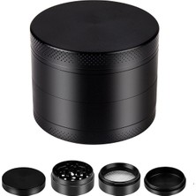 50MM Siyah Grinder Premium 4 Katmanlı Çinko Alaşım Manuel Kahve Baharat Öğütücü Parçalayıcı