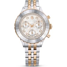 Swarovski Octea Chrono Saat Metal Bileklik Rose Altin Tonu Karişik Metal