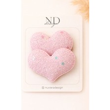 Nuviera Design Pembe Yıldızlı Klips Toka - 2'li Set
