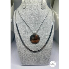 Çift Zincirli Silver Renk Çelik Italyan Zincir Kolye
