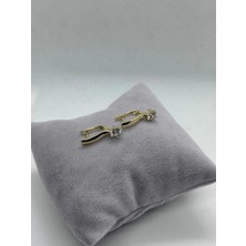 Vip Gold Tek Taşlı Küpe