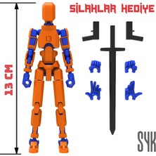 SYK Design Robot 13 Dummy Turuncu Mavi Tüm Eklemleri Hareketli Aksiyon Figürü Oyuncak
