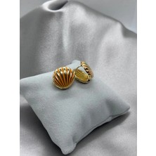Vip Gold&turuncu Istiridye Model Küpe