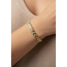 Stil Incisi/xupıng Jewelry 14 Ayar Altın Kaplama Rihanna Zirkon Taşlı Model Bileklik