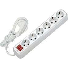 Byanes 3 Metre Uzunlukta 6 Girişli Topraklı Anahtarlı Elektrik Uzatma Kablosu