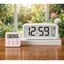 Mr LED Ekranlı Dijital Masa Saati & 2 Alarm  Kademeli Kronometre Seti – Alarm, Tarih, Sıcaklık Göstergeli Modern Masa Saat Seti