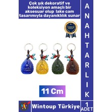 Wintoup #hediye Hediyelik Aksesuar Dekoratif Koleksiyon Kırılma Çizilmeye Dayanıklı Lake Cam Uyanış Aydınlanma Sembolü Tarihsel Çok Şık Buda Büstü Anahtarlık 11 cm