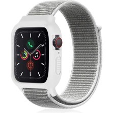 Luord - Store Watch 38MM Hasırlı Cırtcırtlı Kasalı Kordon - Beyaz