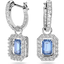 Swarovski Millenia Küpe Octagon Cut Mavi Rodyum Kaplama