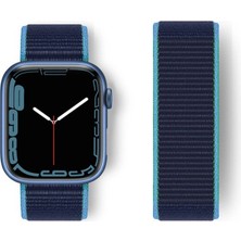 Luord - Store Watch 38MM Hasırlı Cırtcırtlı Kordon - Mavi-Lacivert