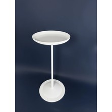 Ottolamp Modern Metal Yan Sehpa – Dekoratif Yuvarlak Tepsi Sehpa – Minimal Tasarım
