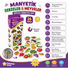 Shoplandu Eğitici Öğretici Manyetik Sebzeler Meyveler Seti Magnet Mıknatıslı Sebzeler Meyveler Figürleri Orijinal 26 Parça