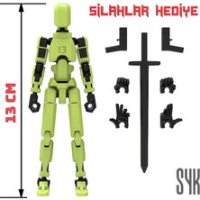 SYK Design Robot 13 Dummy Fıstık Yeşil Siyah Tüm Eklemleri Hareketli Aksiyon Figürü Oyuncak