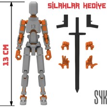 SYK Design Robot 13 Dummy Gri Turuncu Tüm Eklemleri Hareketli Aksiyon Figürü Oyuncak