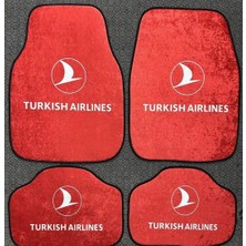 Şimika Turkısh Airlines Kaymaz Taban Dekor Oto Halı Paspas Üniversal Yıkanabilir Her Araca Uyumlu (Kancalı Kumaş Anahtarlık Hediyeli)