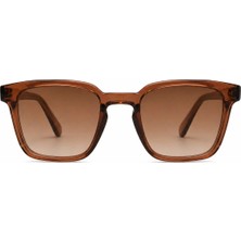 Nergis Collection Kahverengi Şeffaf Çerçeve Cat Eye Güneş Gözlüğü UV400 Korumalı Kadın Köşeli Modern Model