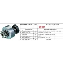 Form Metal Marş Dişlisi 9 Diş 6 Kanal Mako Tipi Fıat 35NC 50NC Iveco M23 Ducato Tumosan Alfa Romeo Tam Freze Dı?. Fr. Ds=9 Dkç=34,7 Boy=78 Ks=6 Bdç=14,3 Gç=60 (1 Ad )