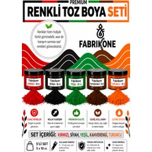 Fabrikone Toz Mum Boyası Seti 10 cc 5'li – Soya & Parafin Wax Için – Kırmızı, Siyah, Yeşil, Kahverengi, Turuncu BKFAB5KSYKHT10G