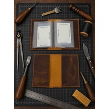Vintage Leather Craft Hakiki Deri Araç Ruhsat Kabı
