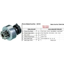 Form Metal Marş Dişlisi 9 Diş 6 Kanal Mako Tipi Fıat 35NC 50NC Traktor Iveco Allıs Seat Alfa Romeo Freze Içte Yç.fr. Ds=9 Dkç=34,7 Boy=78 Ks=6 Bdç=14,3 Gç=60 (1 Ad )